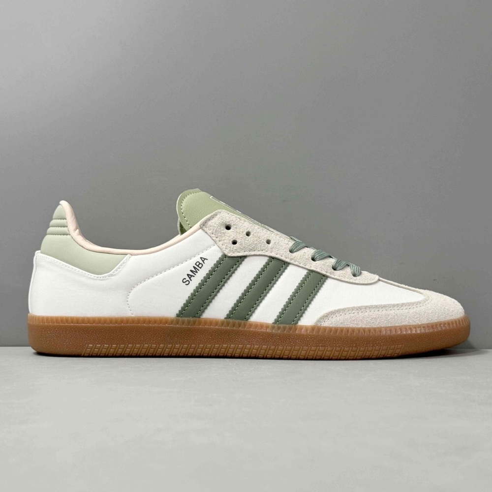 NWT SAMBA OG shock absorption low shoes women US size sneakers white green - Picture 4 of 5